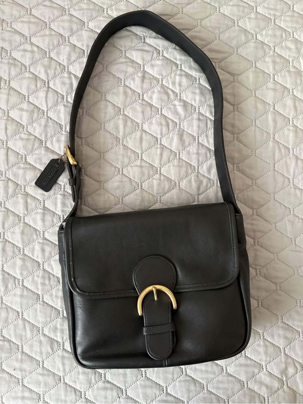 Vintage COACH Black Bedford Leather Shoulder Bag